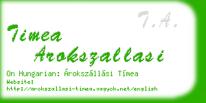timea arokszallasi business card